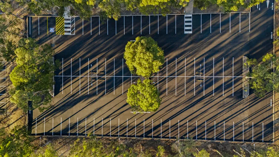Aerial view of a completed campus carpark upgrade