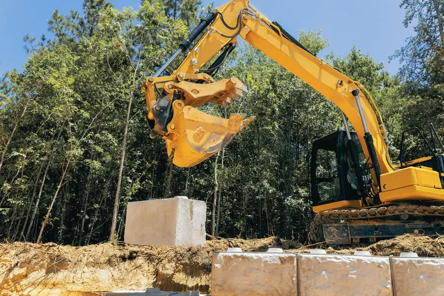 Excavator at work on a Baywa civil project