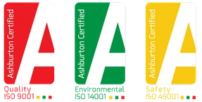 ISO 9001, ISO 14001 and ISO 45001 certified